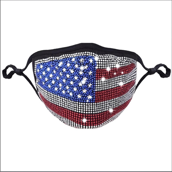 Any 2 $30 Flag Swarovski Elements Facemask - Picture 4 of 7